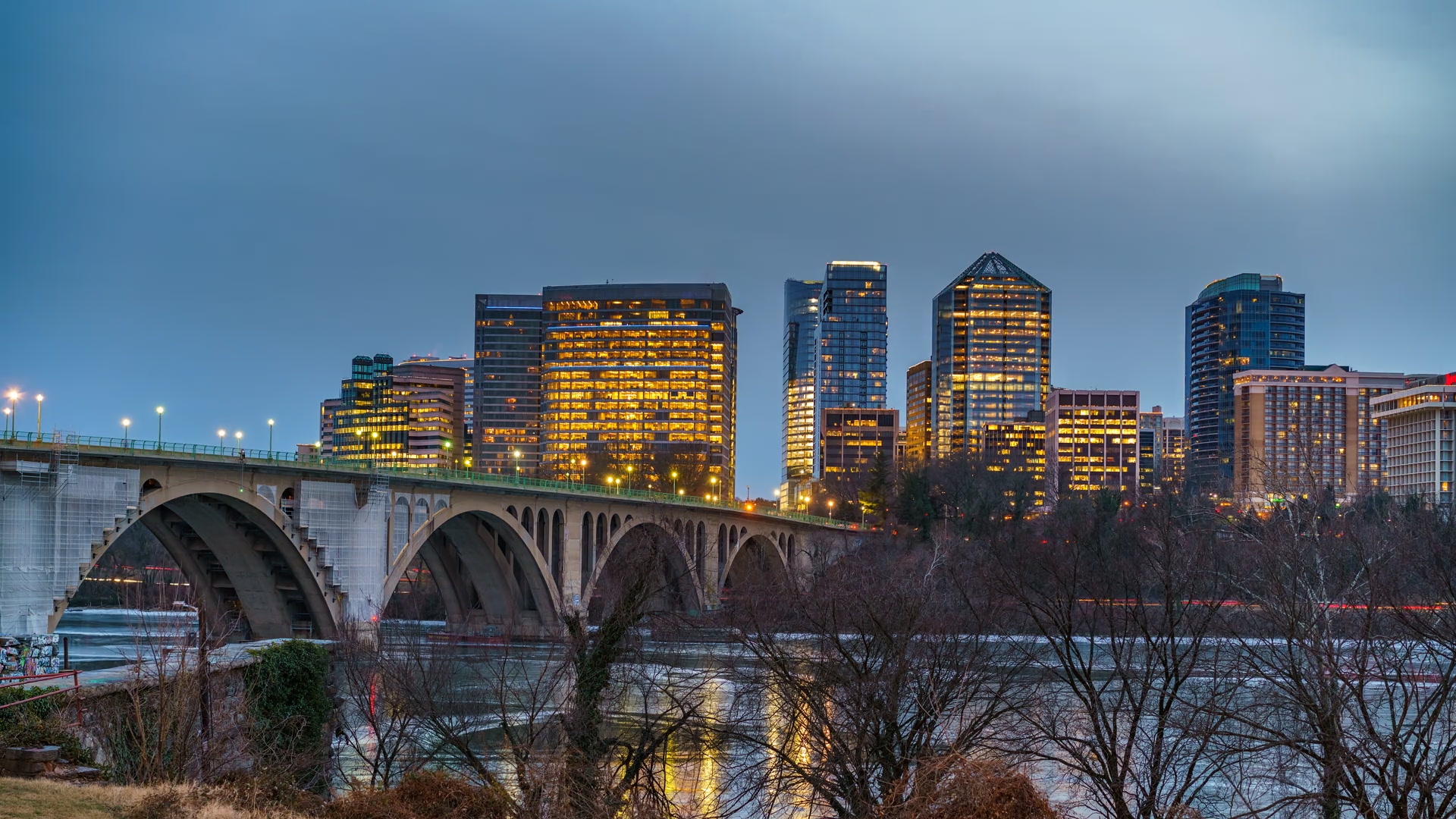 Key Bridge at night, Washington D.C.